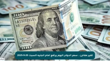 تغير مفاجئ.. سعر الدولار اليوم يرتفع أمام الجنيه السبت 20-9-2025